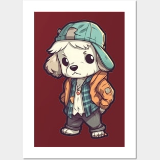 A cute dog wearing street fashion Posters and Art